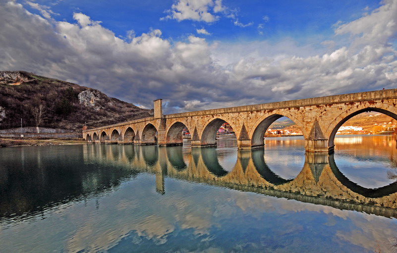 The old Višegrad bridge , built in turkish times.